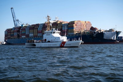 cargo ship dali leaves baltimore escorted by coast guard