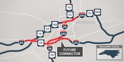 NCDOT map future asheville i-26 connector