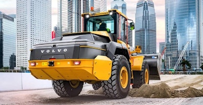 rear view volvo l120 electric wheel loader