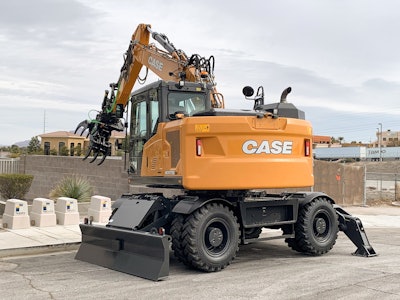 Case CE WX175E SR Wheeled Excavator with a grapple attachment