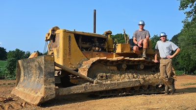 eli and silas christenbury with 1945 Cat D7