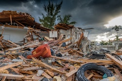Aftermath of a hurricane or tropical storm