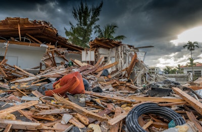 Aftermath of a hurricane or tropical storm