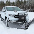 Hilltip SnowStriker V-Plow snowplow on a pickup truck