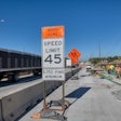 speed limit sign in Illinois construction zone