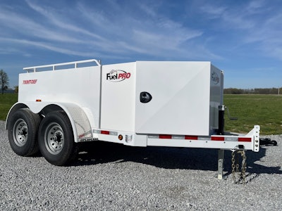 white 700 gallon fuelpro multitank fuel trailer