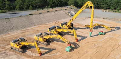 komatsu lineup of 4 demolition excavators