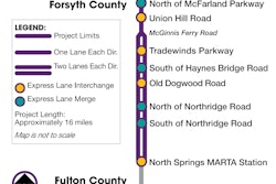 graphic showing where planned express lanes will be located on SR 400