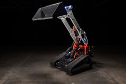 Bobcat's autonomous, electric RogueX concept compact track loader.