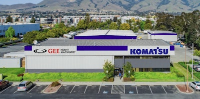 aerial shot of Gee Heavy Machinery's new california store