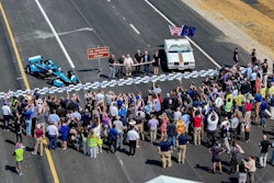 crowd gathers to watch ribbon-cutting ceremony on I-69 interchange
