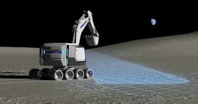 Komatsu's rendered lunar excavator