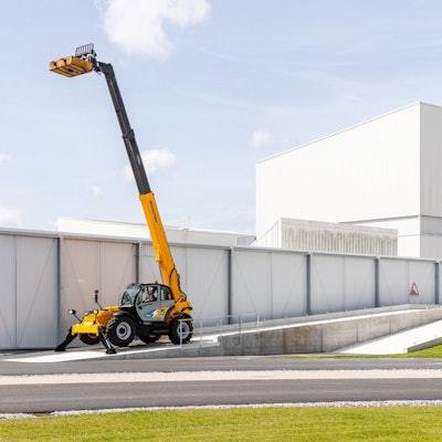 manitou retrofit electric telehandler boom raised