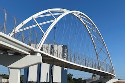 ground shot of the network-tied bridge in dallas