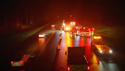 emergency vehicles on roadside for injured worker