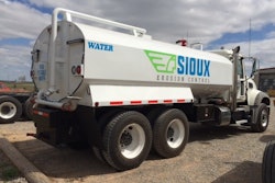 truck branded with sioux erosion control logo