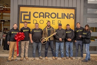 Carolina Dozer staff at office ribbon cutting