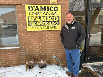 william d'amico owner d'amico construction by outside office sign