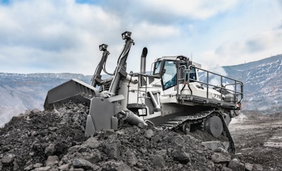 Liebherr's PR 776 mining dozer on rubble pile