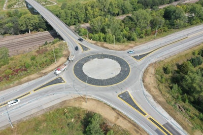 aerial photo of the ashland nebraska modular roundabout