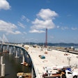 a view of the Cuomo Bridge as it was under construction