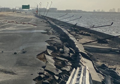 road damaged in tampa bay surge