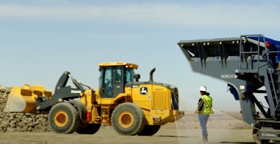 a loader with smartdetect identifies a person