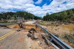 road damage in North Carolina after Hurricane Helene