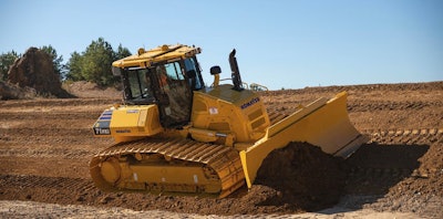 side view Komatsu D71PXi -Dozer on side slope