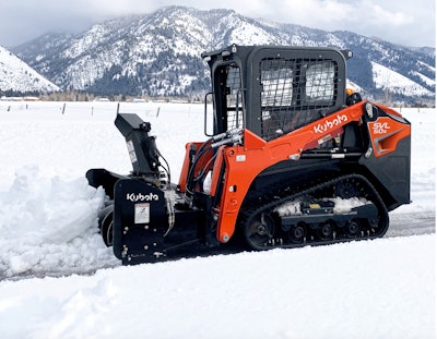 Kubota SVL50x CTL operating snowblower