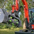 Loftness Battle Ax 10 Series mulching head on a kubota mini excavator