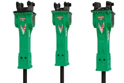 Montabert V47, V57 and V67 rock breaker attachments