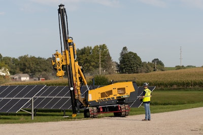 Vermeer PD25R Pile Driver at a solar field installation project
