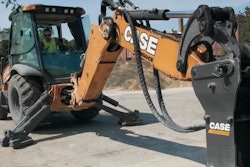 a case backhoe at work