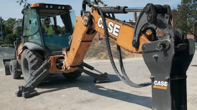 a case backhoe at work