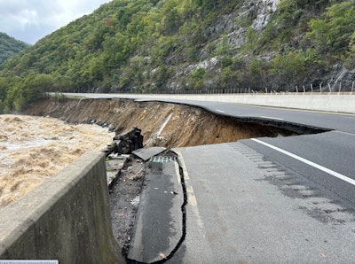 a washed out portion of I-40