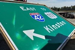 an un-installed interstate 42 sign