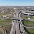 aerial shot of the I-35 and I-240 interchange