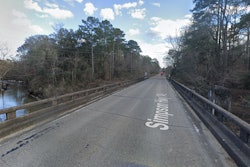 a view of the strong river bridge prior to its collapse