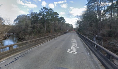 a view of the strong river bridge prior to its collapse