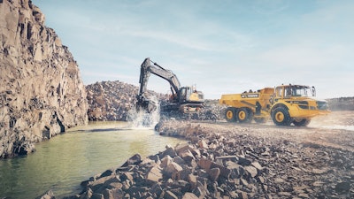 volvo construction machines at work