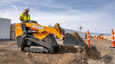 CASE TL100 mini track loader with bucketful dirt