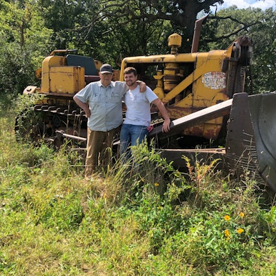 Jeff and John Engstrom with 1954 Allis-Chalmers HD-15 dozer