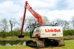Link-Belt 260X4S Long Front Excavator by pond