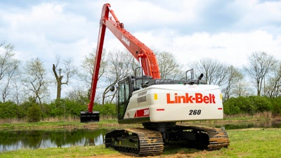 Link-Belt 260X4S Long Front Excavator by pond