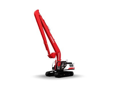 static shot white background Link-Belt 370X4S Long-Front Excavator