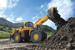 Komatsu WA700-8 Wheel Loader dumping dirt