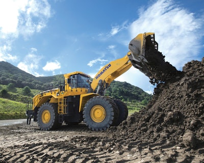 Komatsu WA700-8 Wheel Loader dumping dirt