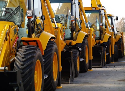 a lineup of a yellow machines