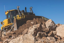 a john deere 1050 p tier dozer moves earth